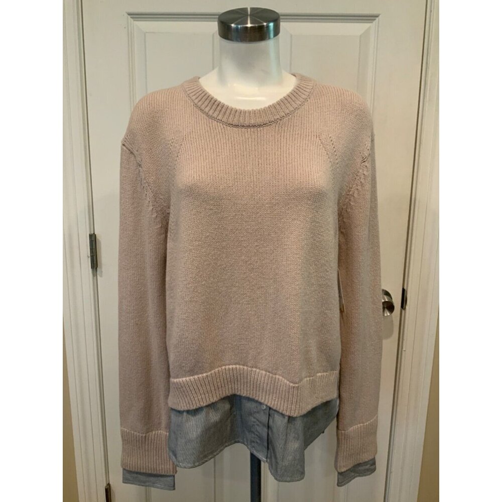 Brochu Walker Pale Purple Shirt Combo Crewneck Sweater, Size M